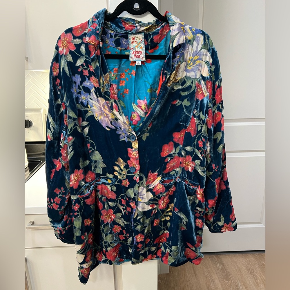 Johnny Was Women’s Size XL Carolina Silk-Blend Blazer